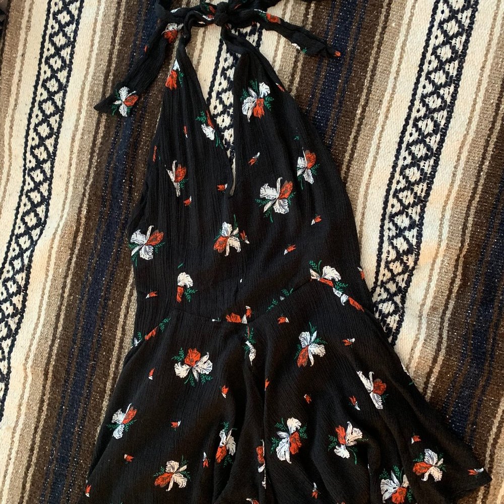 Free People Floral//Halter Romper